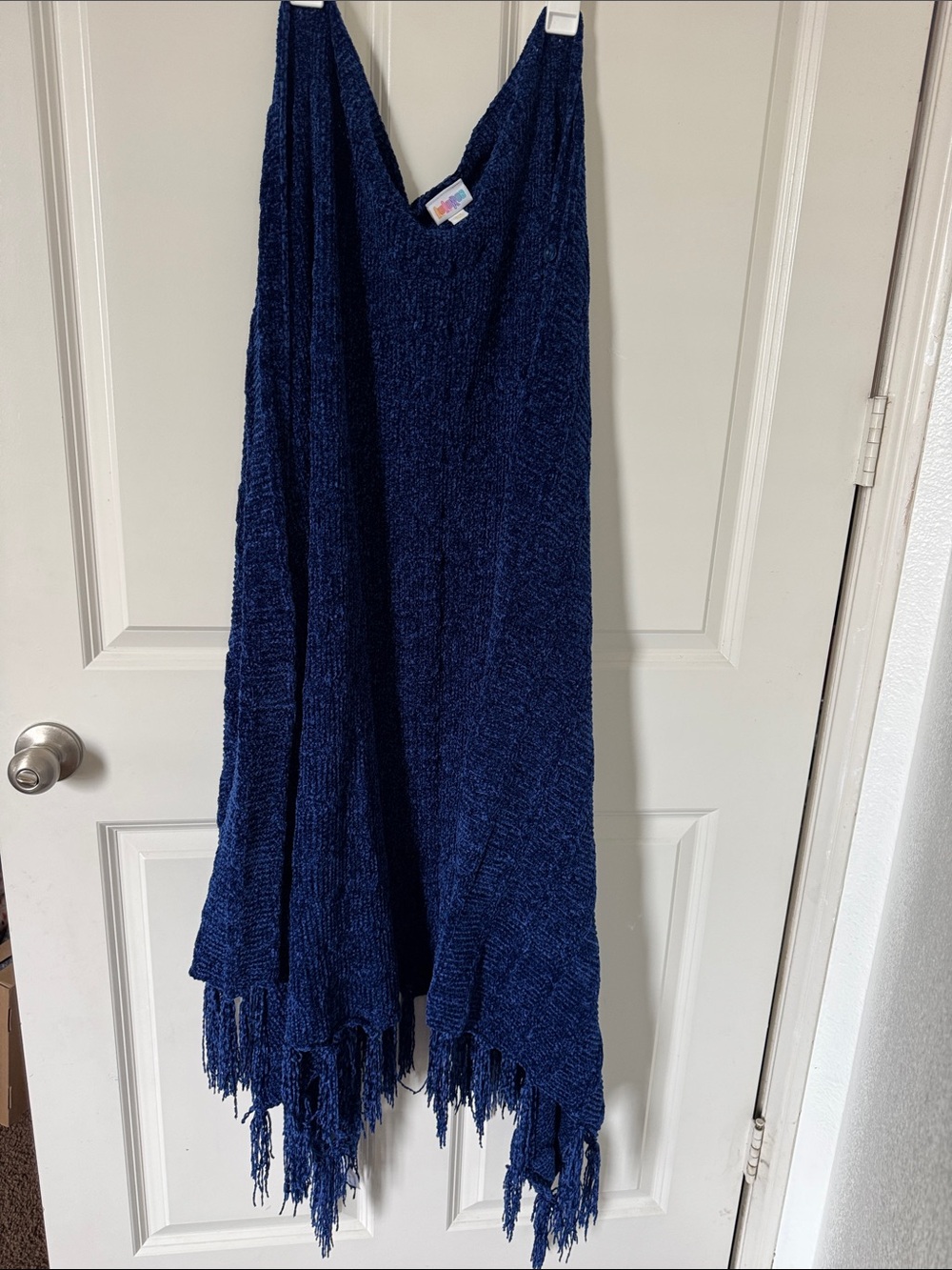 LuLaRoe Deep Blue Textured Knit Wrap / Throw Blanket